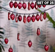 25 Pieces Cherry Tiny Christmas Ornaments 